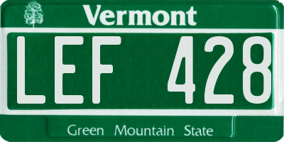 VT license plate LEF428