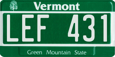 VT license plate LEF431