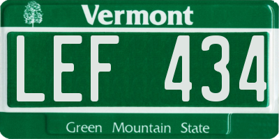 VT license plate LEF434