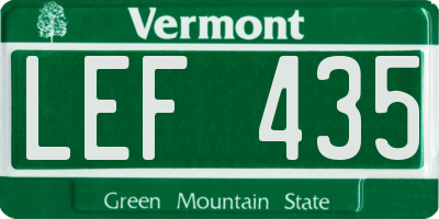 VT license plate LEF435