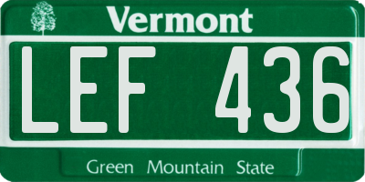 VT license plate LEF436