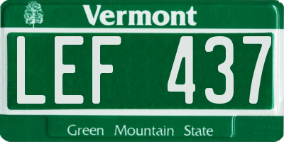 VT license plate LEF437