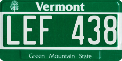 VT license plate LEF438