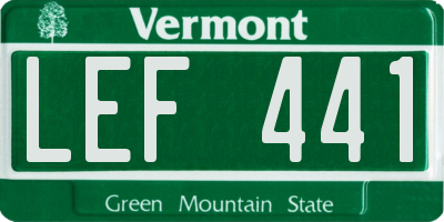 VT license plate LEF441