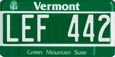 VT license plate LEF442