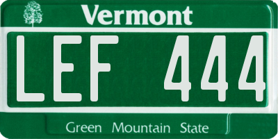 VT license plate LEF444