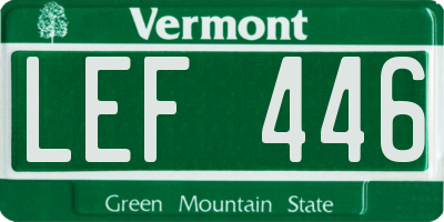 VT license plate LEF446