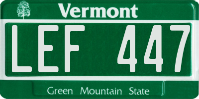 VT license plate LEF447