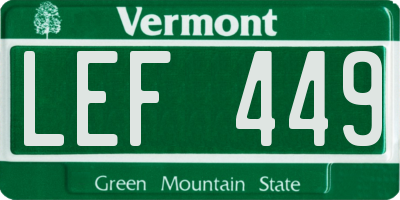VT license plate LEF449