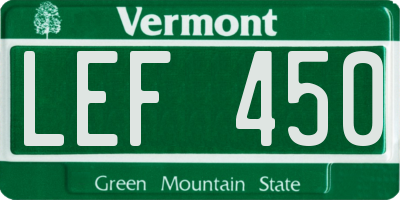 VT license plate LEF450