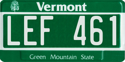 VT license plate LEF461