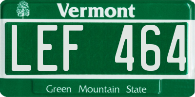 VT license plate LEF464