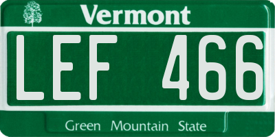 VT license plate LEF466