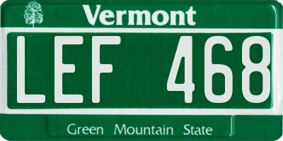 VT license plate LEF468