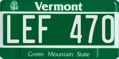 VT license plate LEF470