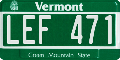 VT license plate LEF471