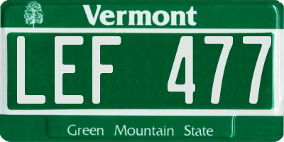 VT license plate LEF477