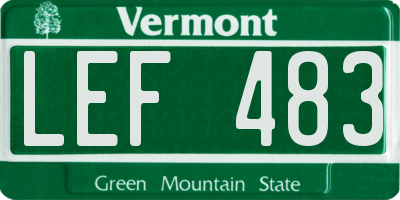 VT license plate LEF483