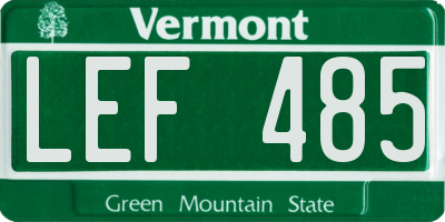 VT license plate LEF485