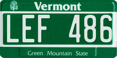 VT license plate LEF486