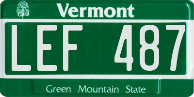 VT license plate LEF487