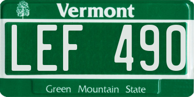 VT license plate LEF490