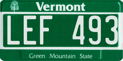 VT license plate LEF493