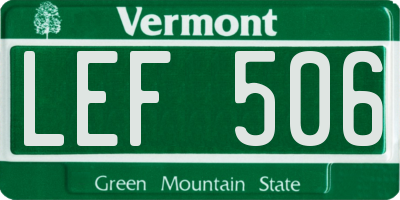 VT license plate LEF506