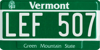 VT license plate LEF507