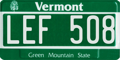 VT license plate LEF508