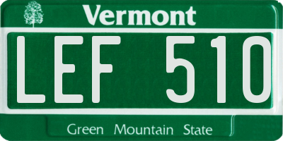 VT license plate LEF510
