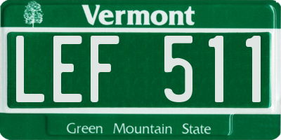 VT license plate LEF511