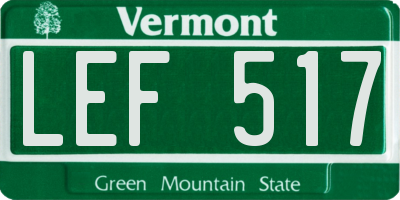 VT license plate LEF517