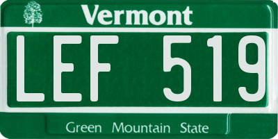 VT license plate LEF519