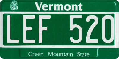 VT license plate LEF520
