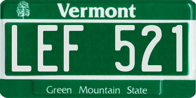 VT license plate LEF521