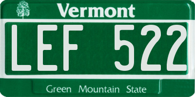 VT license plate LEF522
