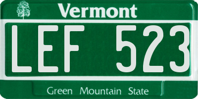 VT license plate LEF523