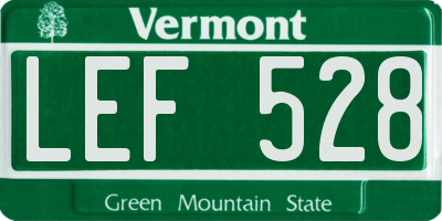VT license plate LEF528