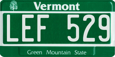 VT license plate LEF529