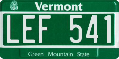 VT license plate LEF541