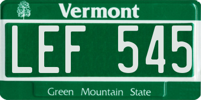 VT license plate LEF545