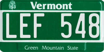 VT license plate LEF548