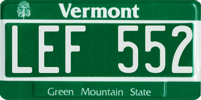 VT license plate LEF552