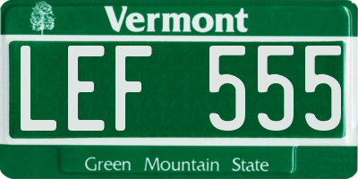 VT license plate LEF555