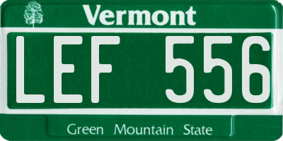 VT license plate LEF556
