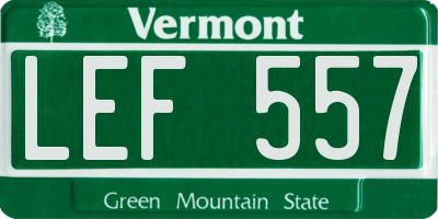 VT license plate LEF557