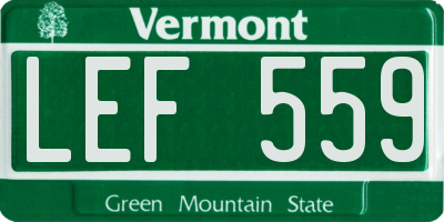 VT license plate LEF559