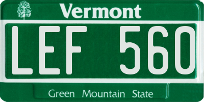 VT license plate LEF560
