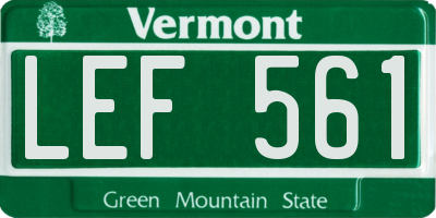 VT license plate LEF561